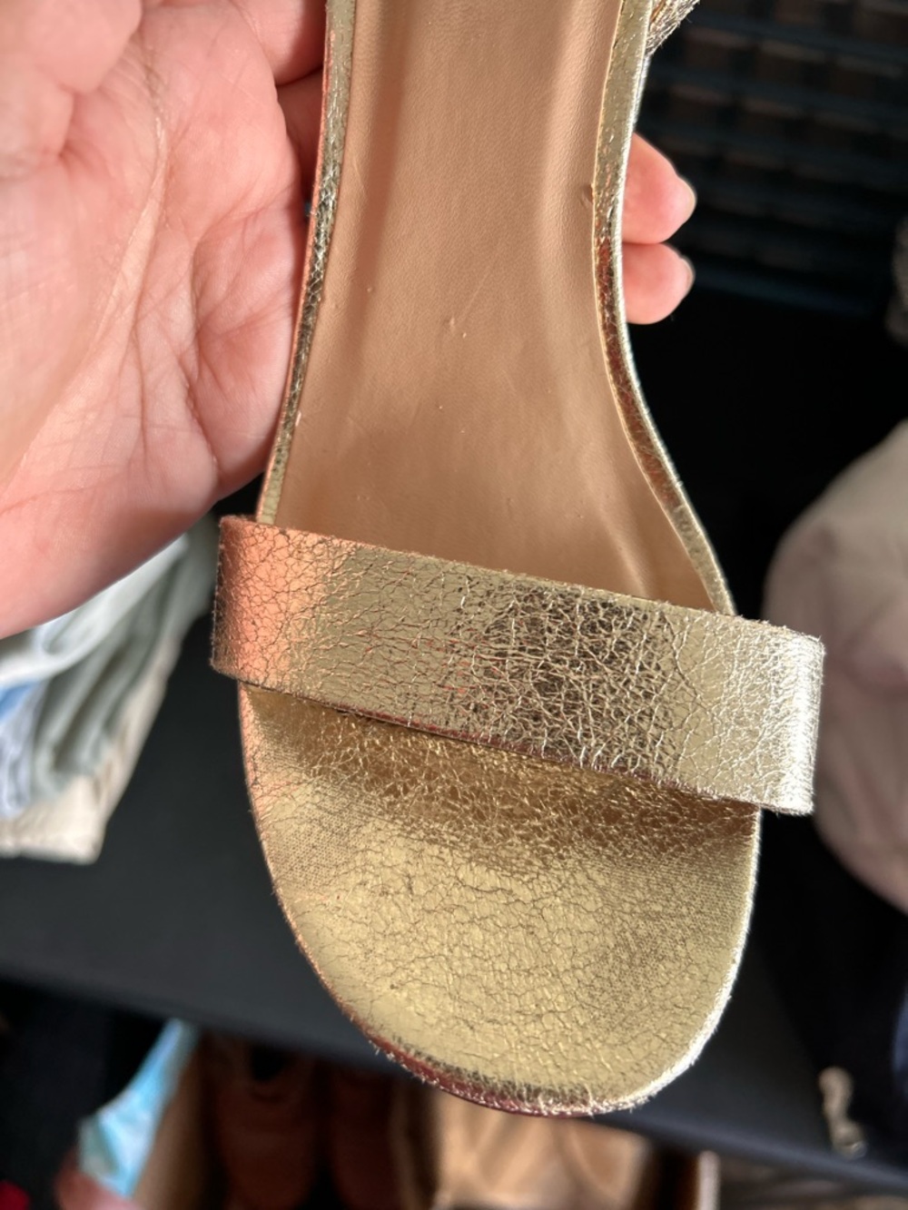a new day Metallic Gold Block Heel Ankle Strap Sandal - Picture 4 of 6
